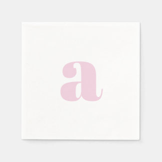 Moderna rosa monogramservetter pappersservett