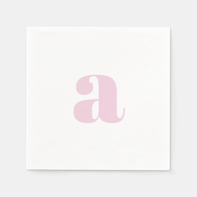 Moderna rosa monogramservetter pappersservett (Framsidan)