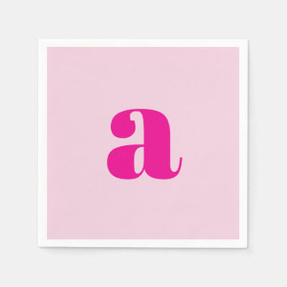Moderna rosa monogramservetter pappersservett