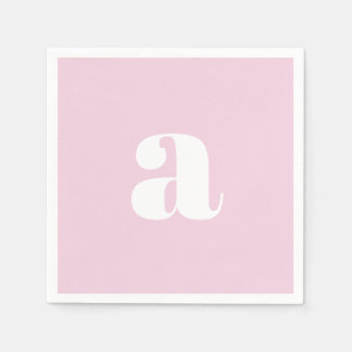Moderna rosa monogramservetter pappersservett