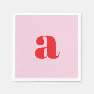 Moderna rosa monogramservetter pappersservett