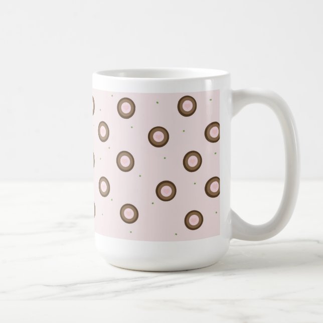 Moderna rosa och bruna cirklar kaffemugg (Höger)