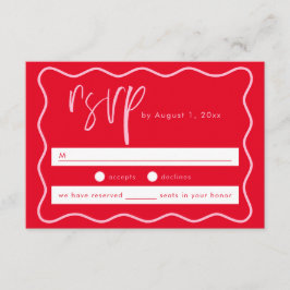 Moderna rosa och röda klottriga ramar RSVP-kort Tilläggskort