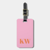 Moderna rosa orange monogram initialer personliga