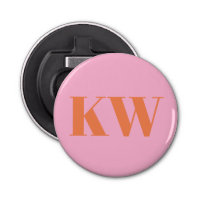 Moderna Rosa Orange Monogram Initialer Personliga