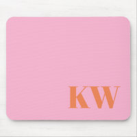 Moderna Rosa Orange Monogram Initialer Personliga
