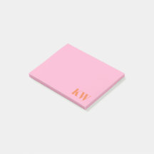 Moderna rosa orange monogram initialer personliga