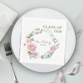 Moderna rosa rosor manus examensklass pappersservett