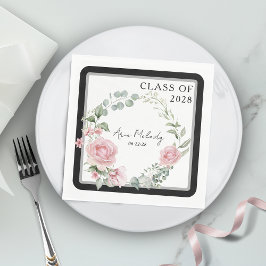 Moderna rosa rosor Skript Klass för examen Pappersservett