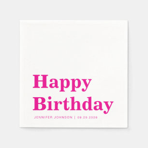 Moderna rosa typografi Glad födelsedag servetter