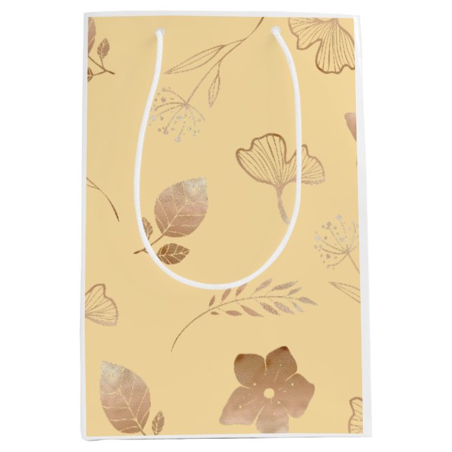 Moderna roséguld blommor och blad (Framsidan)