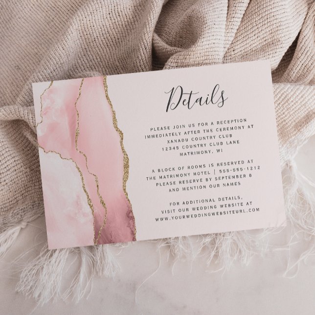 Moderna roséguldagatkul Wedding Detaljer Tilläggskort (Skapare uppladdad)