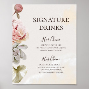 Moderna rosenskära blomstermålningar i akvarellsti poster