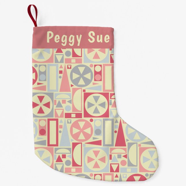 Moderna rosor för geometrisk Retro Liten Julstrumpa (Framsidan)