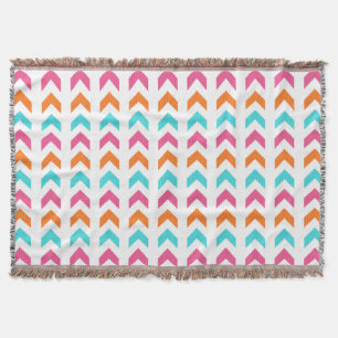 Moderna rosor, orange, geometriskt pilmönster för mysfilt
