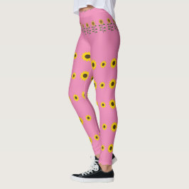 Moderna Rustika Solrosmönster  Leggings