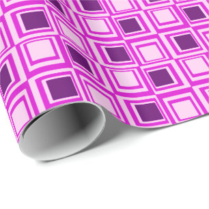 Moderna rutor, rosa, orkidé och lila presentpapper