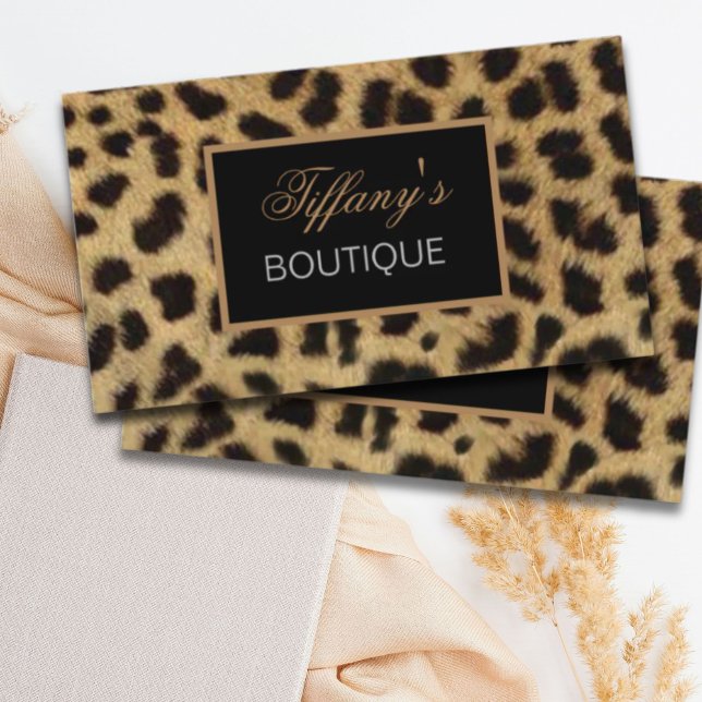 moderna safari mode leopard-Affärskort Visitkort (modern safari fashion leopard print Business Cards)