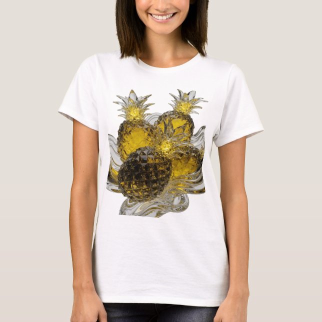 Moderna Silver GLAS ANANASER Citat Design T Shirt (Framsida)