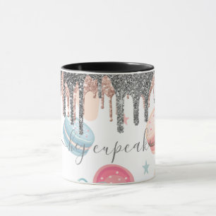 Moderna Silver Glitterdroppar Godis Sötsaker Mugg