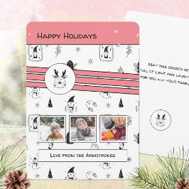 Moderna skandinaviska renar Rosa 3 Foto Julkort