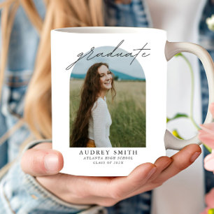 Moderna skript Boho-båge Foto-examenspresenter Kaffemugg
