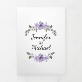 moderna skript lila blommigt 5 foton bröllop