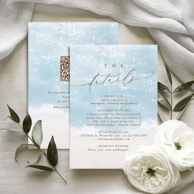 Moderna skript Sandhjärtan Strand Bröllopsdetaljer Tilläggskort (Modern Script Sand Hearts Beach Wedding Details Enclosure Card)