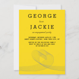 Moderna slingriga kärlekslinjer Förlovningsfest In Inbjudningar