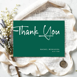 Moderna Smaragdgröna vuxna Födelsedagsfirande Anpa Tack Kort