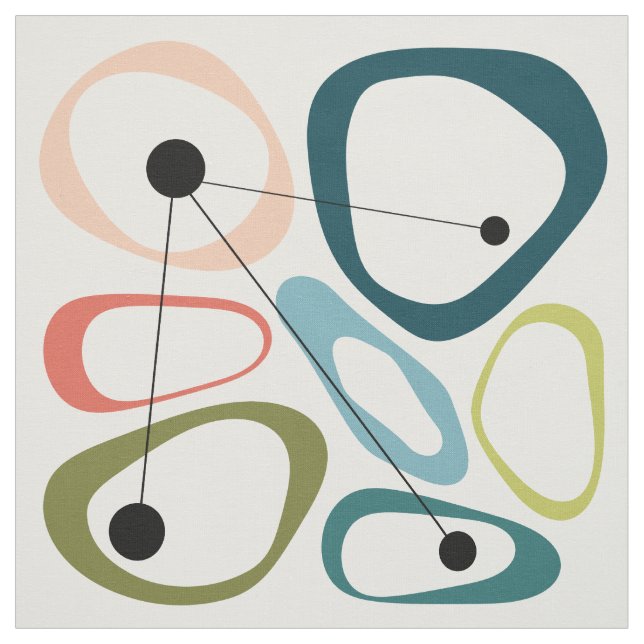 Moderna Småstarna i mitten av århundradet Tyg (Provkarta)