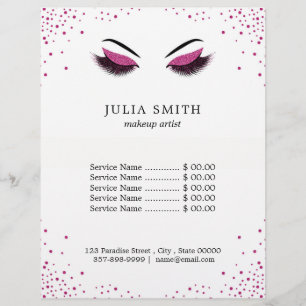 Moderna snedstreck med Mörk Rosa Glitter Makeup Ar Reklamblad