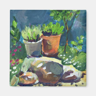 Moderna sommarblommor magnet