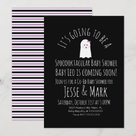 Moderna söta spök ghoul baby shower-ränder inbjudningar
