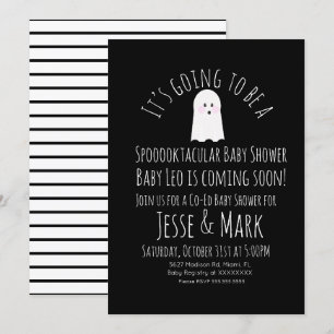 Moderna söta spök ghoul baby shower-ränder inbjudningar