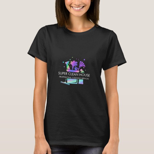 Moderna städtjänster Moppar Bostad Hemstädare T Shirt (Framsida)
