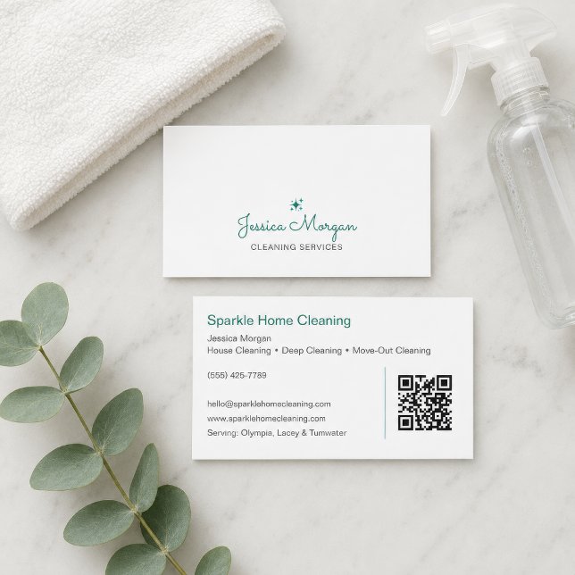 Moderna städtjänster visitkort (Modern Cleaning Services Business Card
)