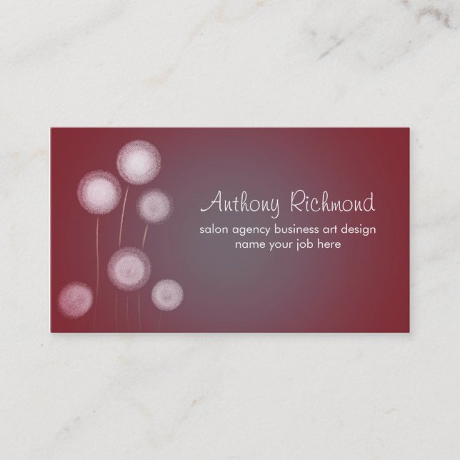 moderna stilfulla visitkortar för maskrosor visitkort (Framsida)