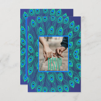 MODERNA STILISERADE FÅGELFJÄDER FRÅN PAUVOGEL I BL INBJUDNINGAR