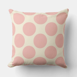 Moderna stora prickar i rosa och krämfärgad mönste kudde