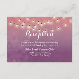 Moderna strängljus Tropiskt bröllopsmottagande Tilläggskort