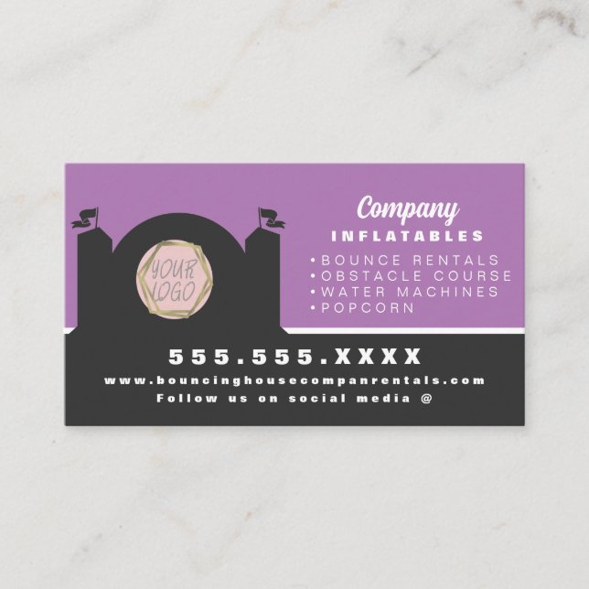Moderna studsmatta party karnevalshyror    visitkort (Framsida)