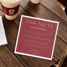 Moderna Stylish Burgundy Monokrom Roliga Fakta Bru Pappersservett