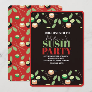 Moderna Sushi-festlurar Födelsedagsnamn Julkort
