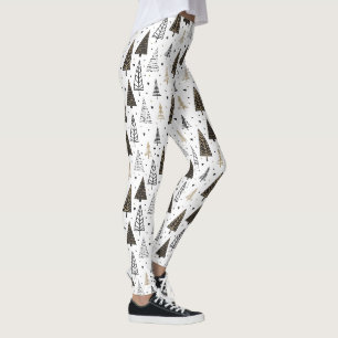 Moderna svart guld- hand plockadegrästräd leggings