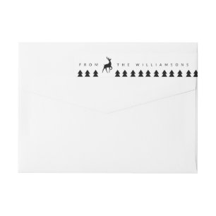 Moderna svart Minimalistic ren- & grästräd Etikettband