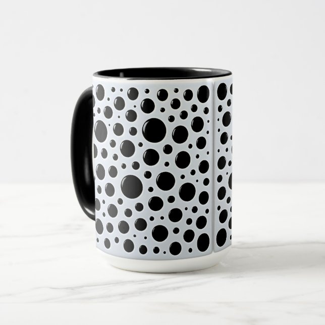 Moderna svarta cirklar mugg (Framsida vänster)