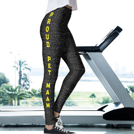 Moderna svarta jeansimitationer för husdjursmamma, leggings