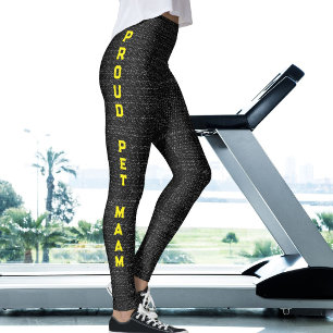 Moderna svarta jeansimitationer för husdjursmamma, leggings
