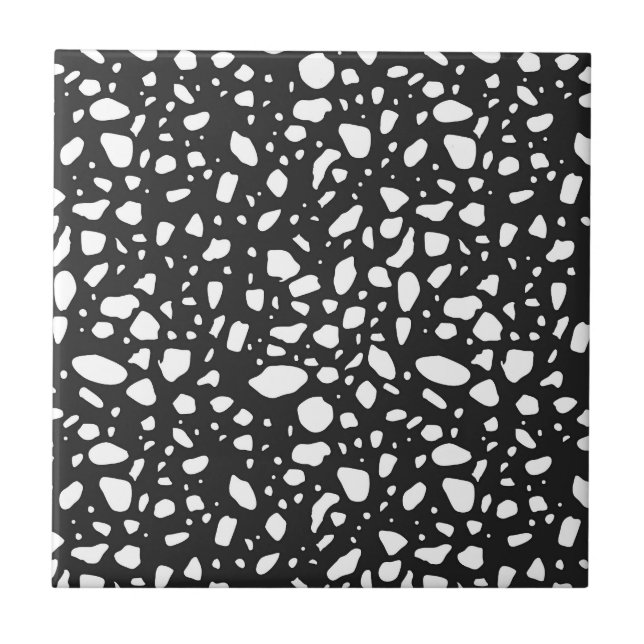 Moderna svarta keramiska plattor med vit dekoratio kakelplatta (Framsidan)